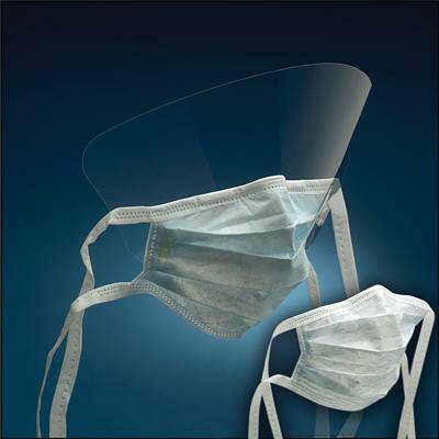 MASK, W/ FACE SHIELD, TIE-ON, 50/BX MASK, W/ FACE SHIELD, TIE-ON, 50/BX
